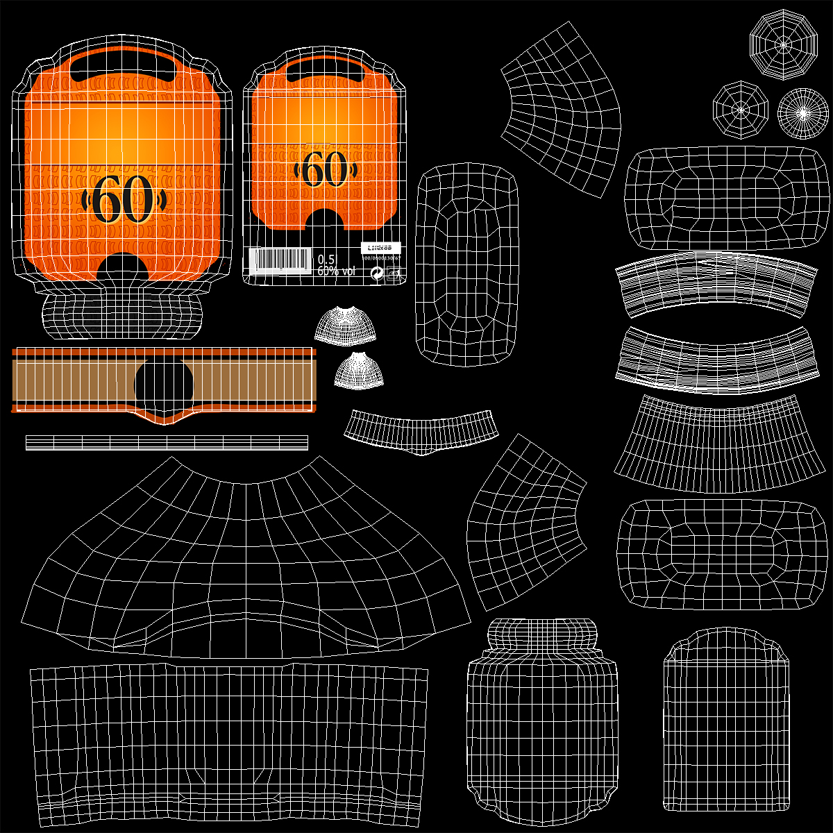 Rum Bottle 60 vol 3D