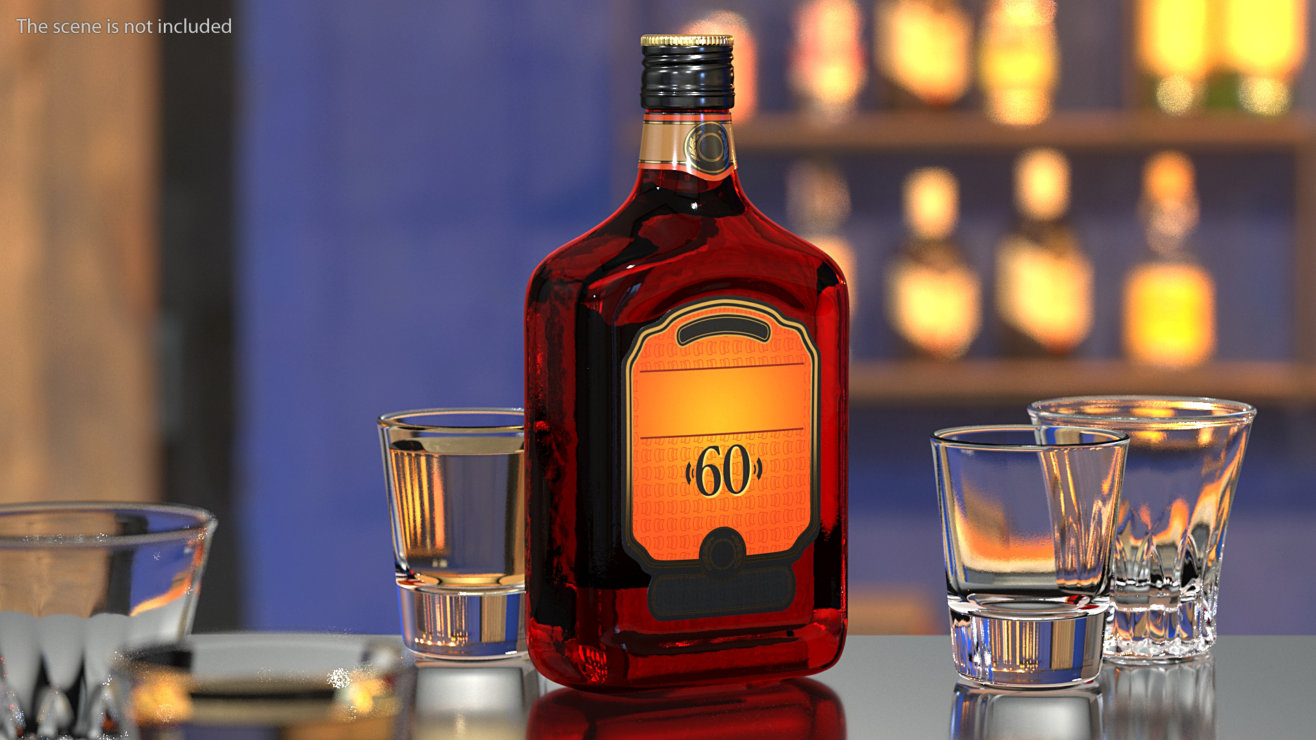 Rum Bottle 60 vol 3D