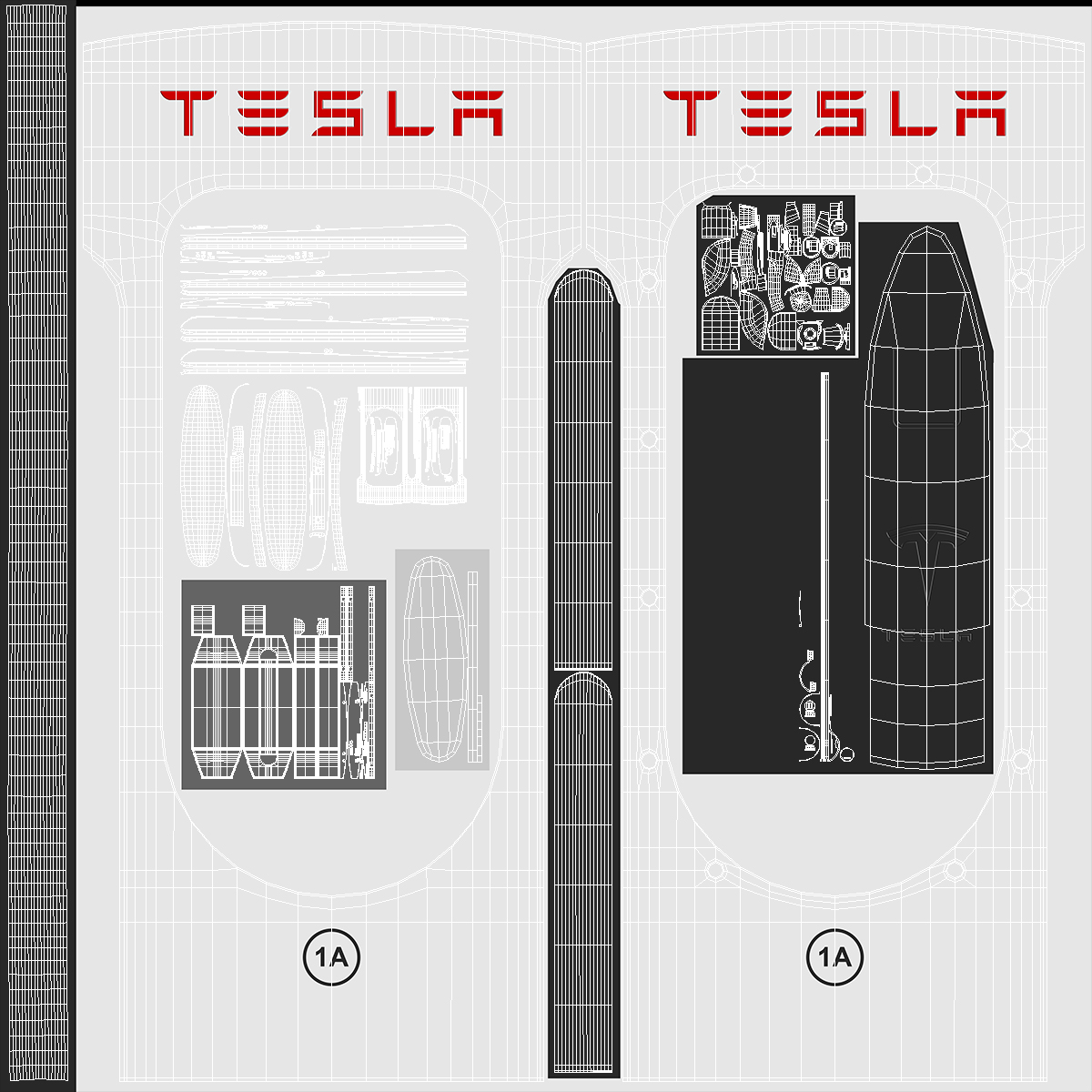 3D Electric Charging Station and Tesla Model 3 model