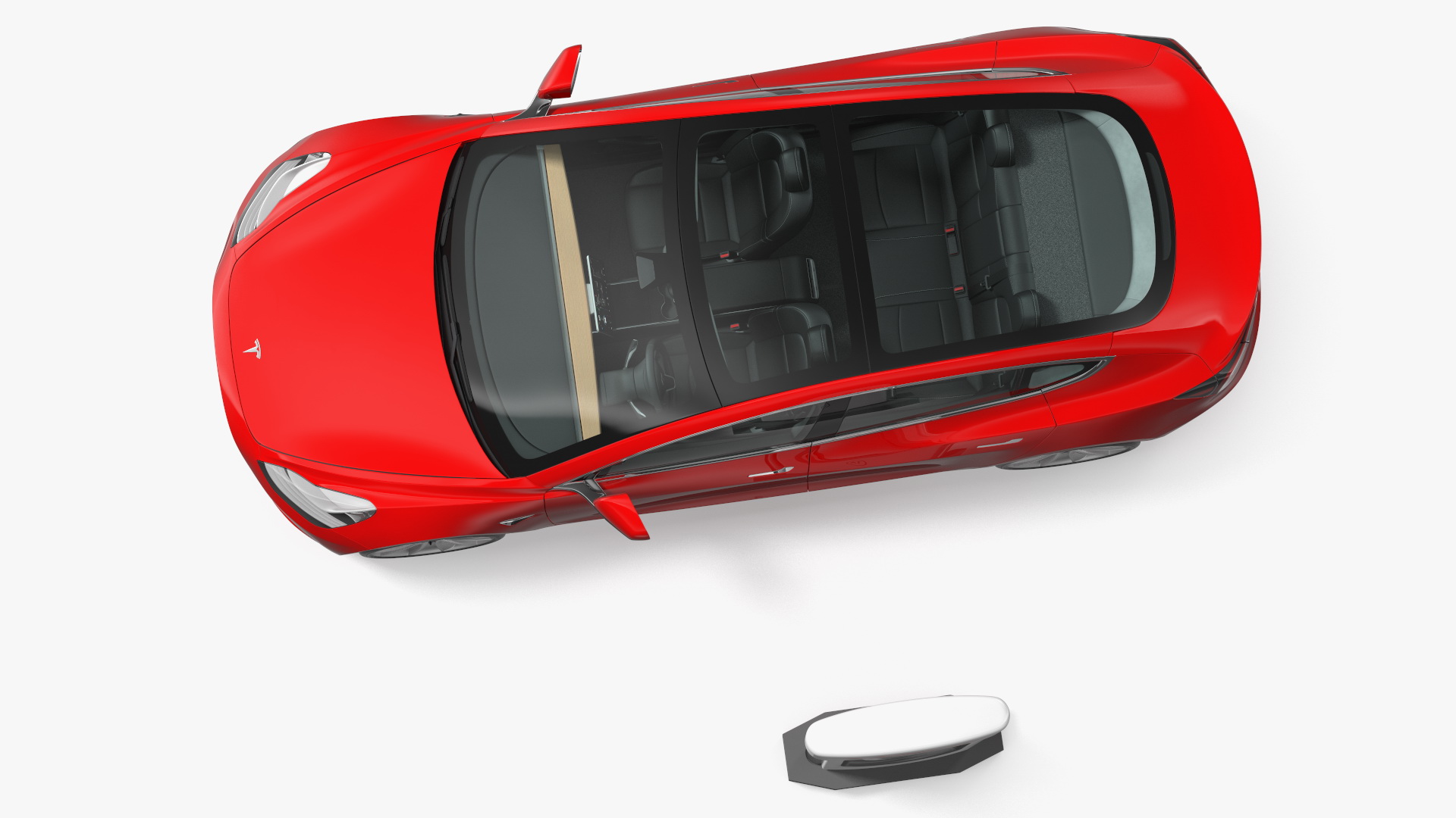 3D Electric Charging Station and Tesla Model 3 model