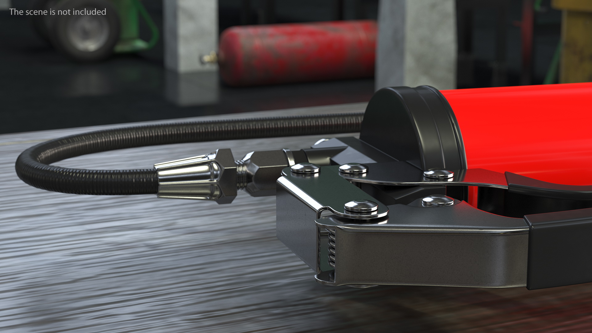 3D model Pistol Grip Air Grease Gun Red