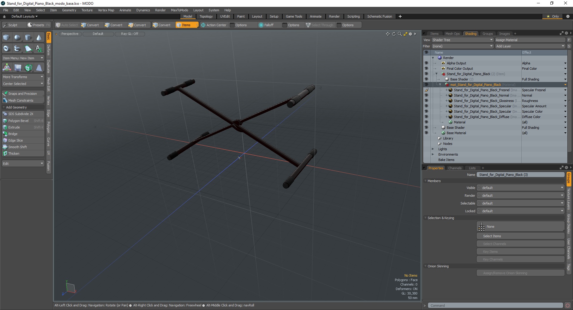 Stand for Digital Piano Black 3D model