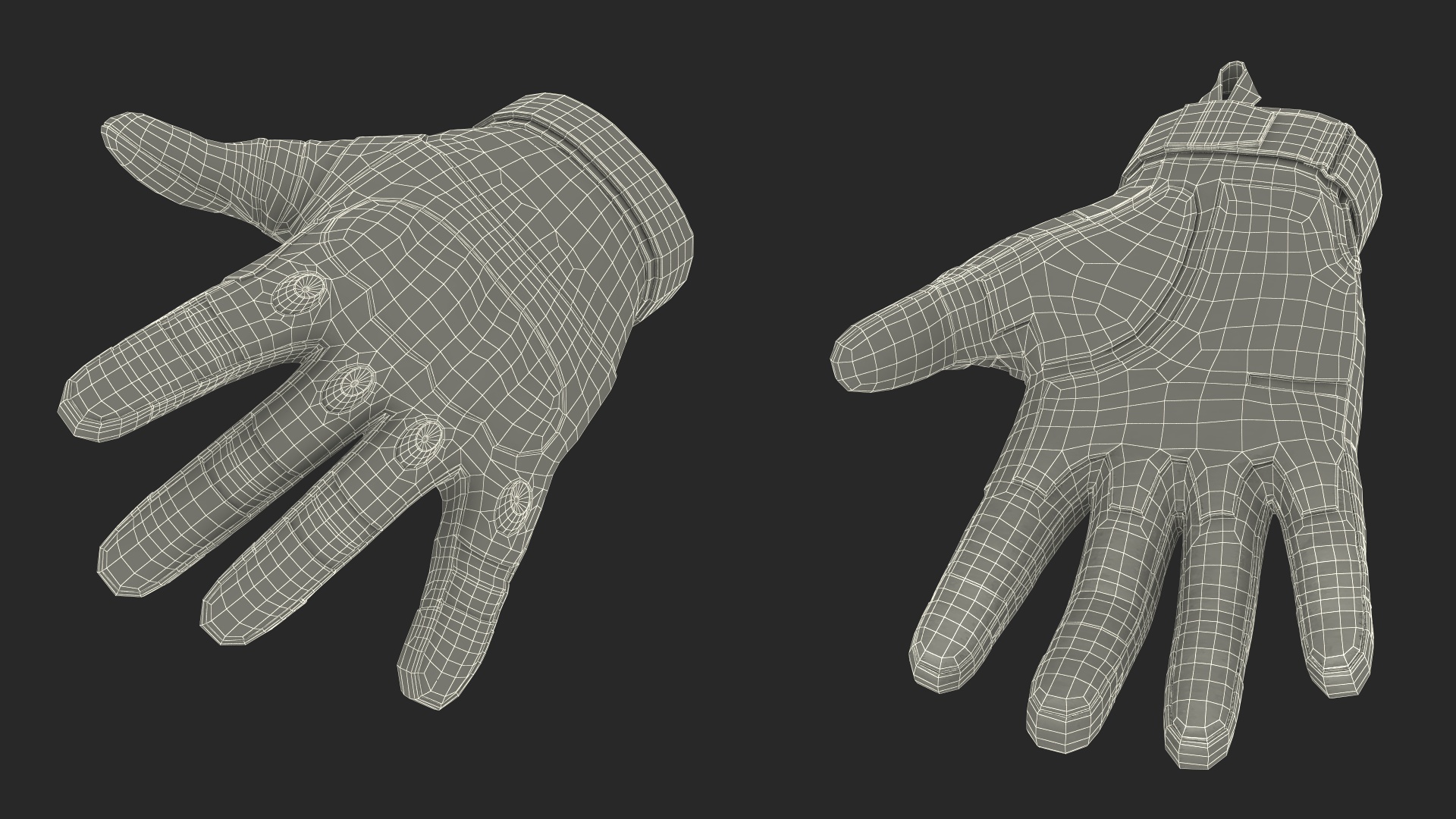 Shockproof Gloves Khaki Rigged for Maya 3D model