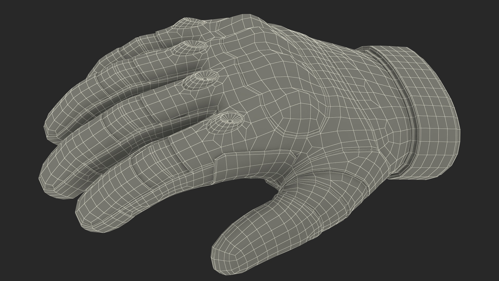 Shockproof Gloves Khaki Rigged for Maya 3D model