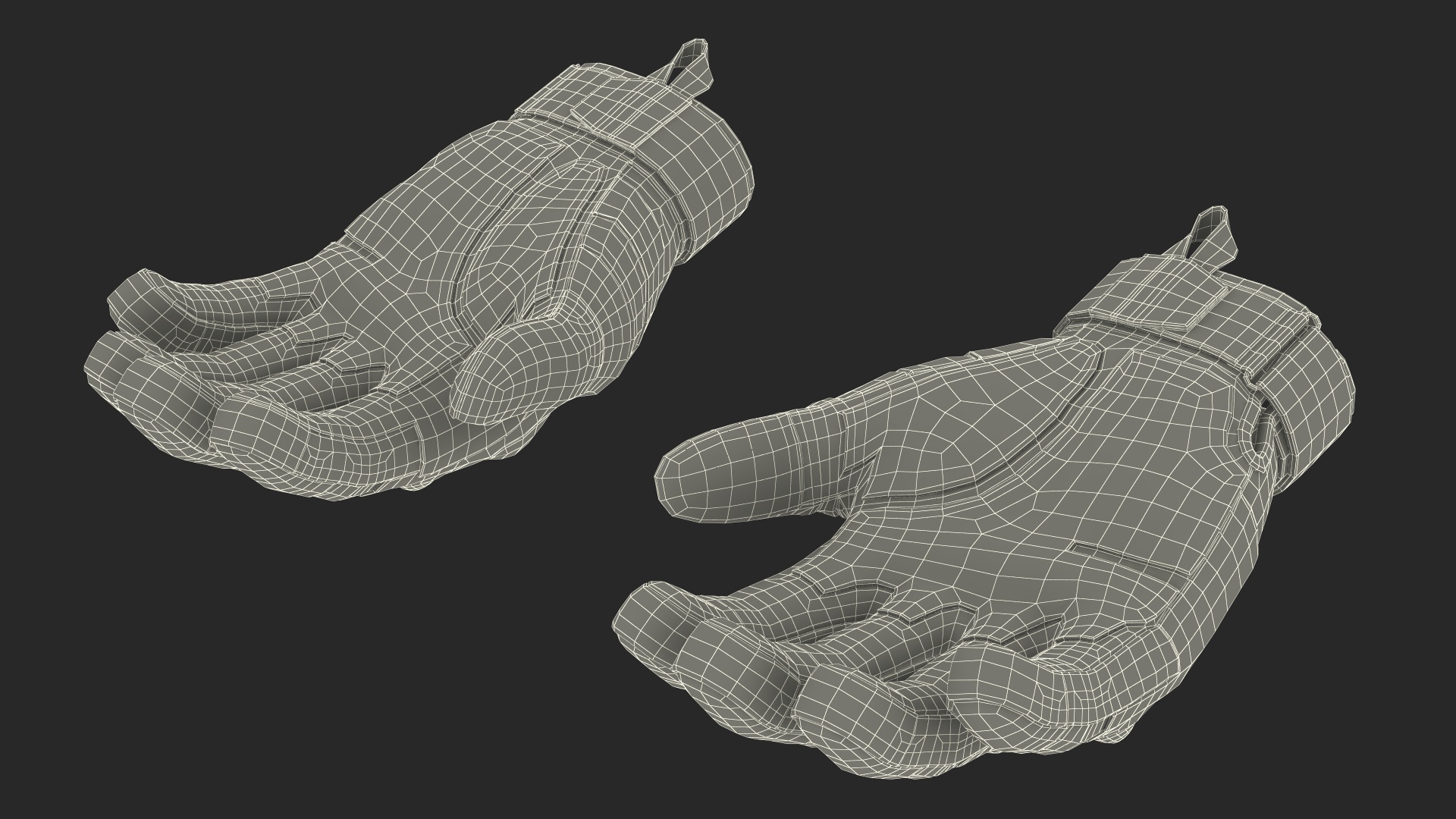 Shockproof Gloves Khaki Rigged for Maya 3D model