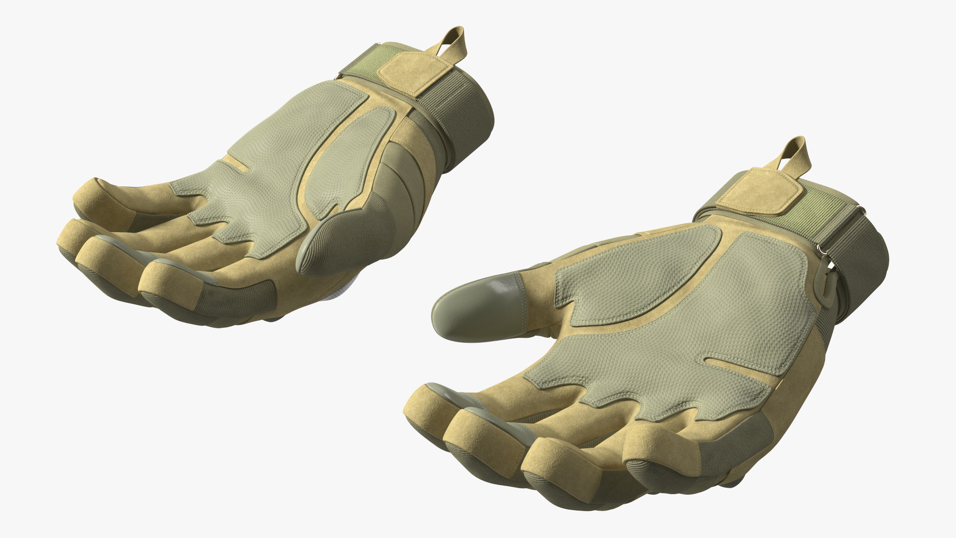 Shockproof Gloves Khaki Rigged for Maya 3D model
