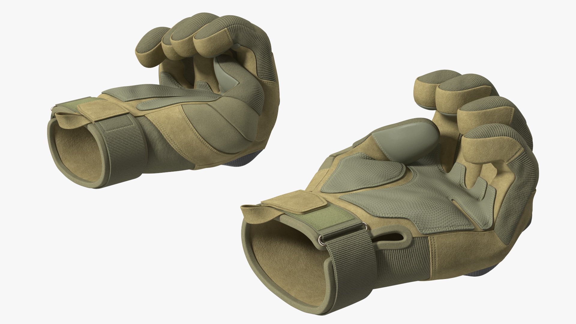 Shockproof Gloves Khaki Rigged for Maya 3D model