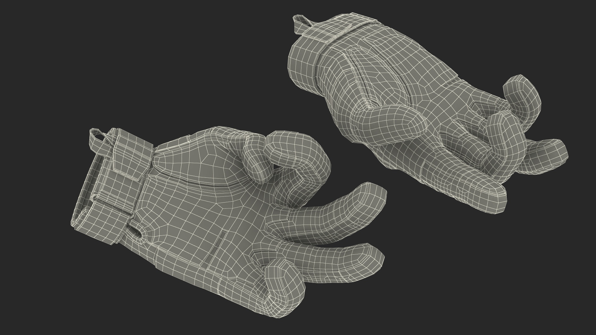 Shockproof Gloves Khaki Rigged for Maya 3D model