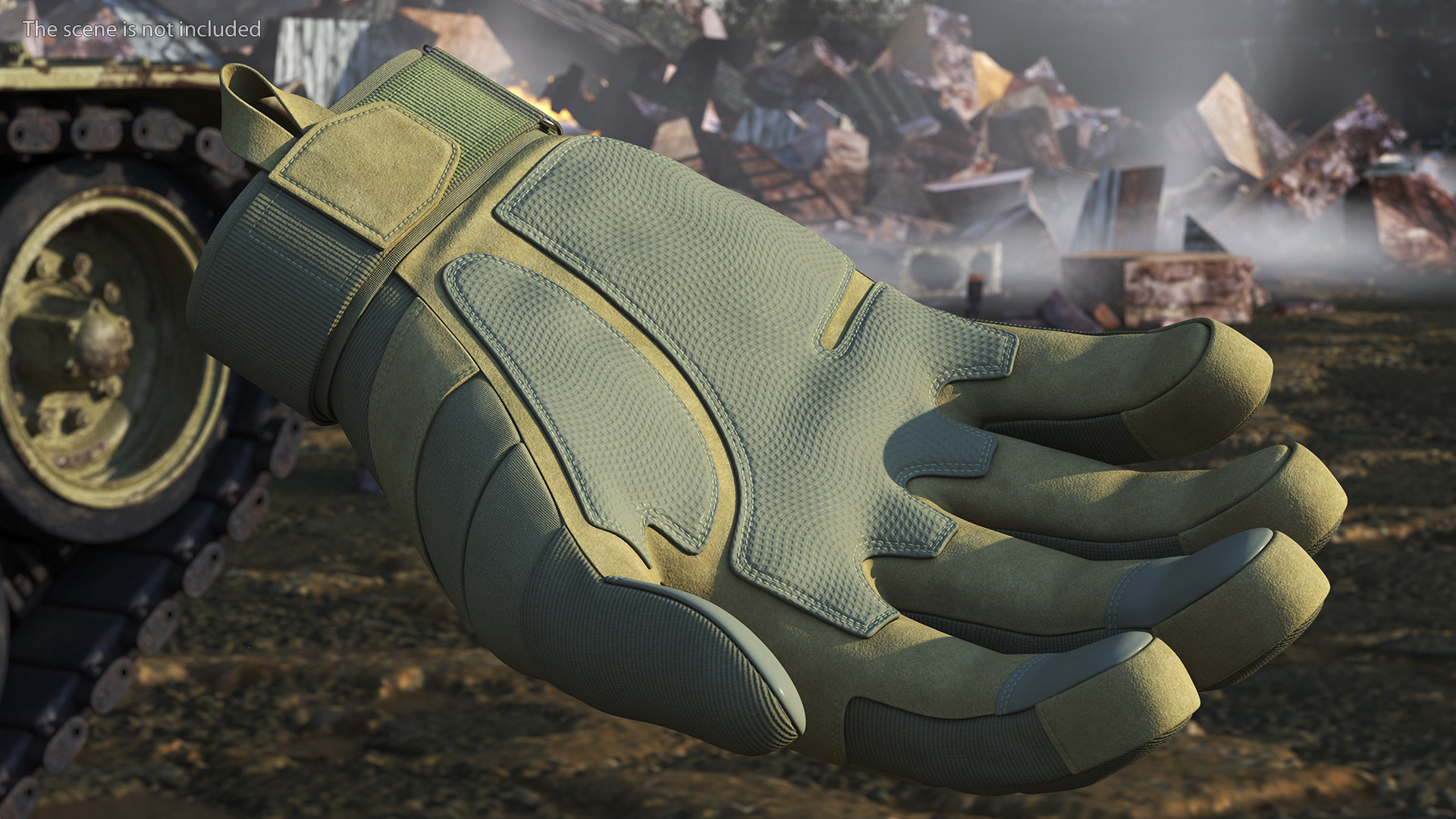 Shockproof Gloves Khaki Rigged for Maya 3D model
