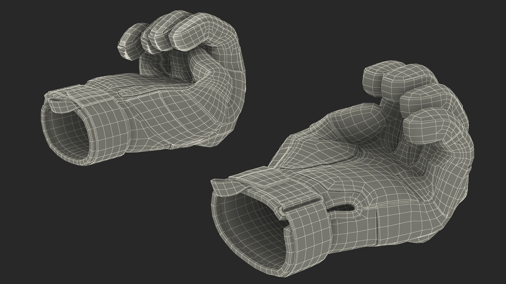 Shockproof Gloves Khaki Rigged for Maya 3D model