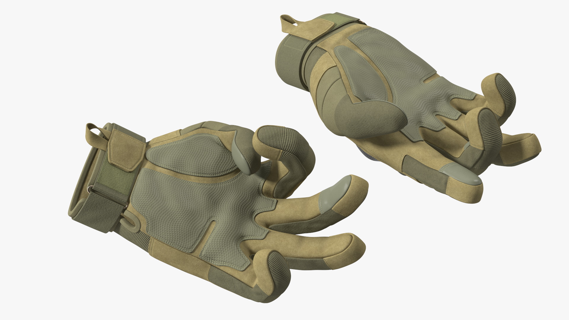 Shockproof Gloves Khaki Rigged for Maya 3D model
