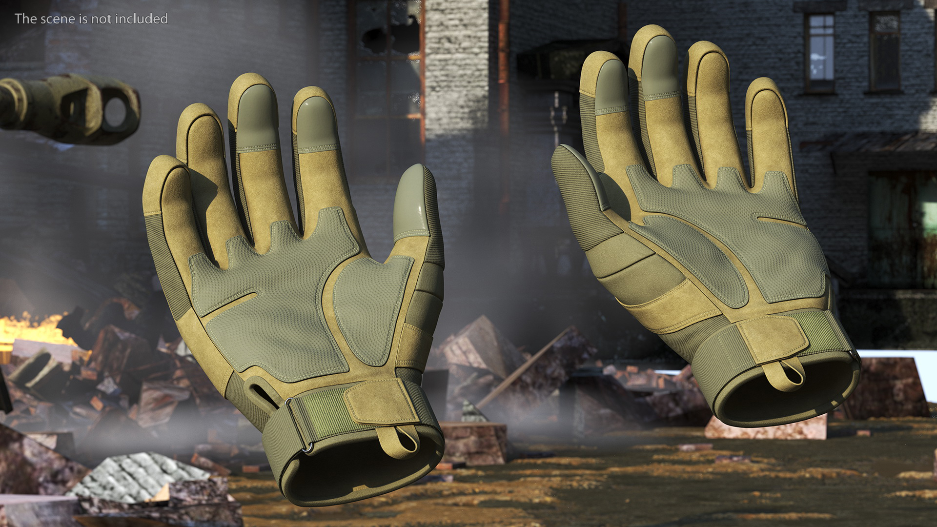 Shockproof Gloves Khaki Rigged for Maya 3D model