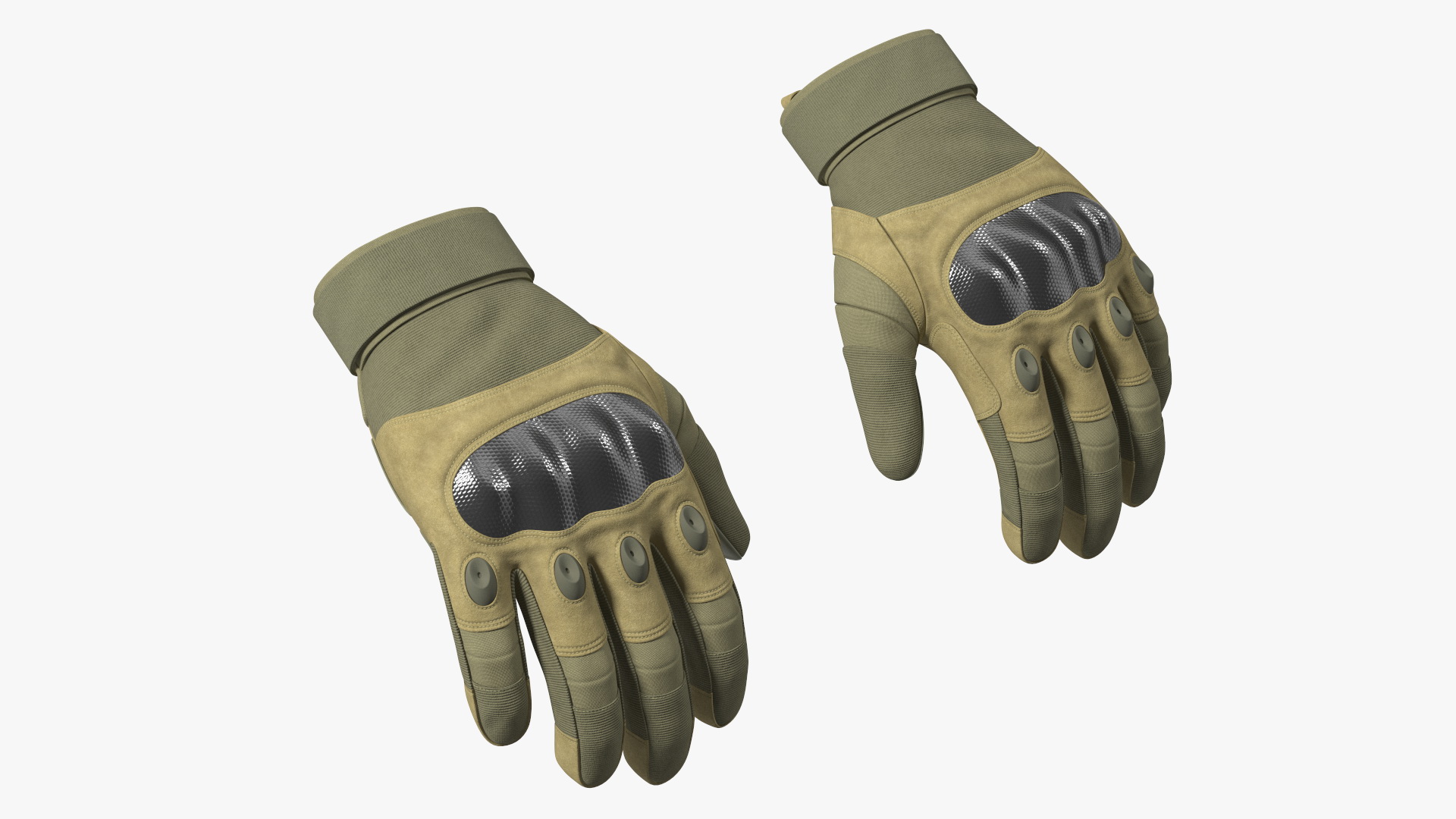Shockproof Gloves Khaki Rigged for Maya 3D model