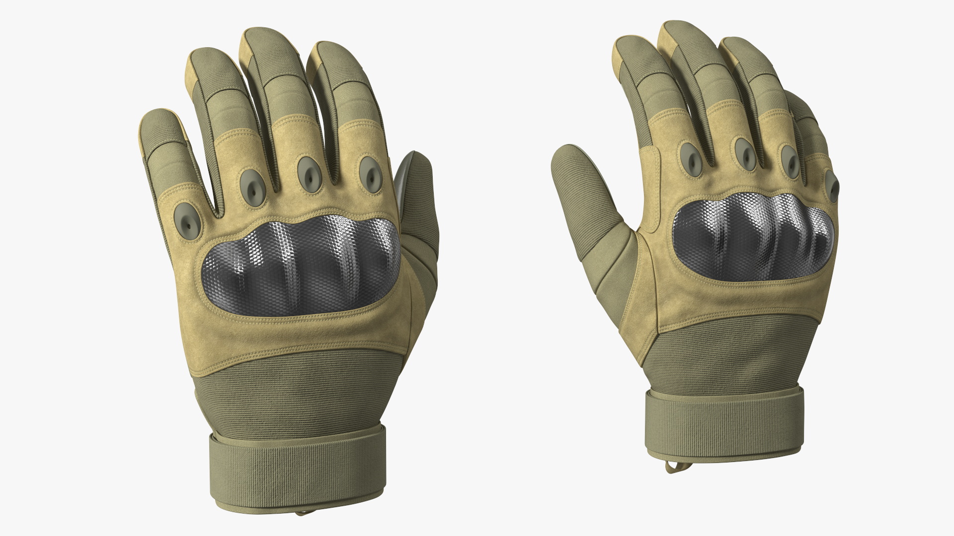 Shockproof Gloves Khaki Rigged for Maya 3D model