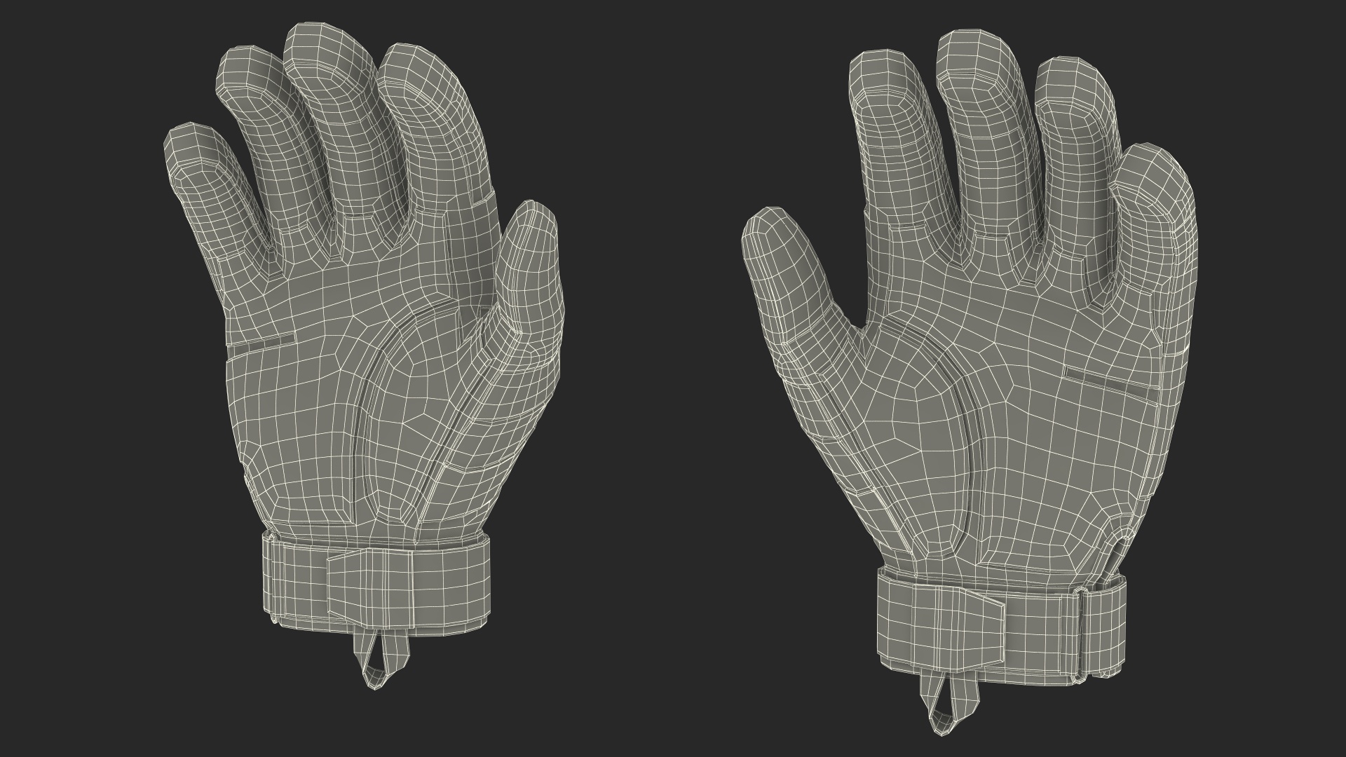 Shockproof Gloves Khaki Rigged for Maya 3D model