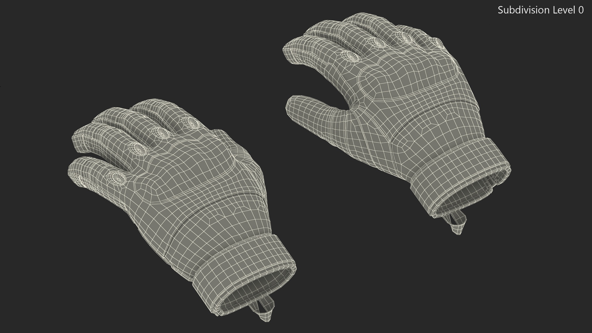 Shockproof Gloves Khaki Rigged for Maya 3D model