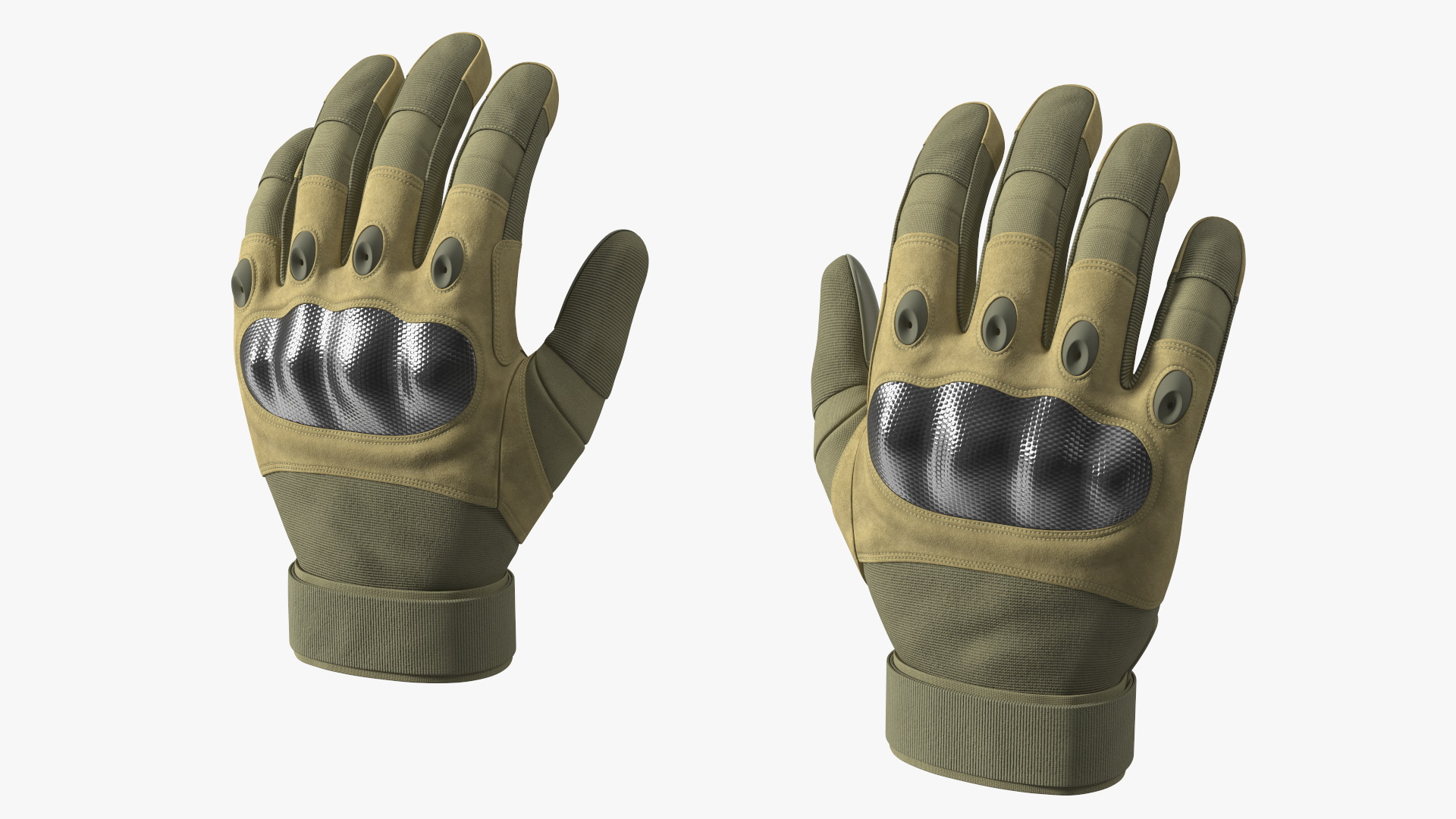 Shockproof Gloves Khaki Rigged for Maya 3D model
