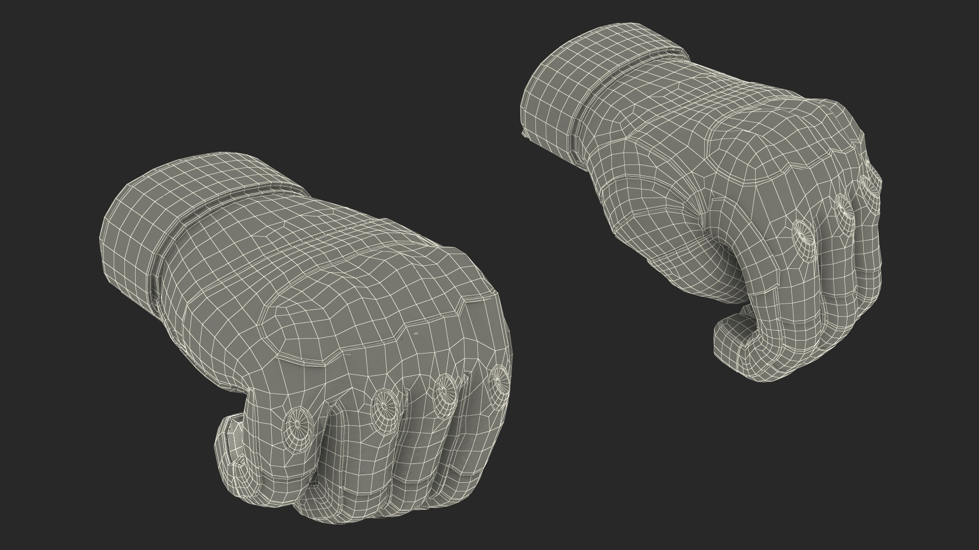 Shockproof Gloves Khaki Rigged for Maya 3D model