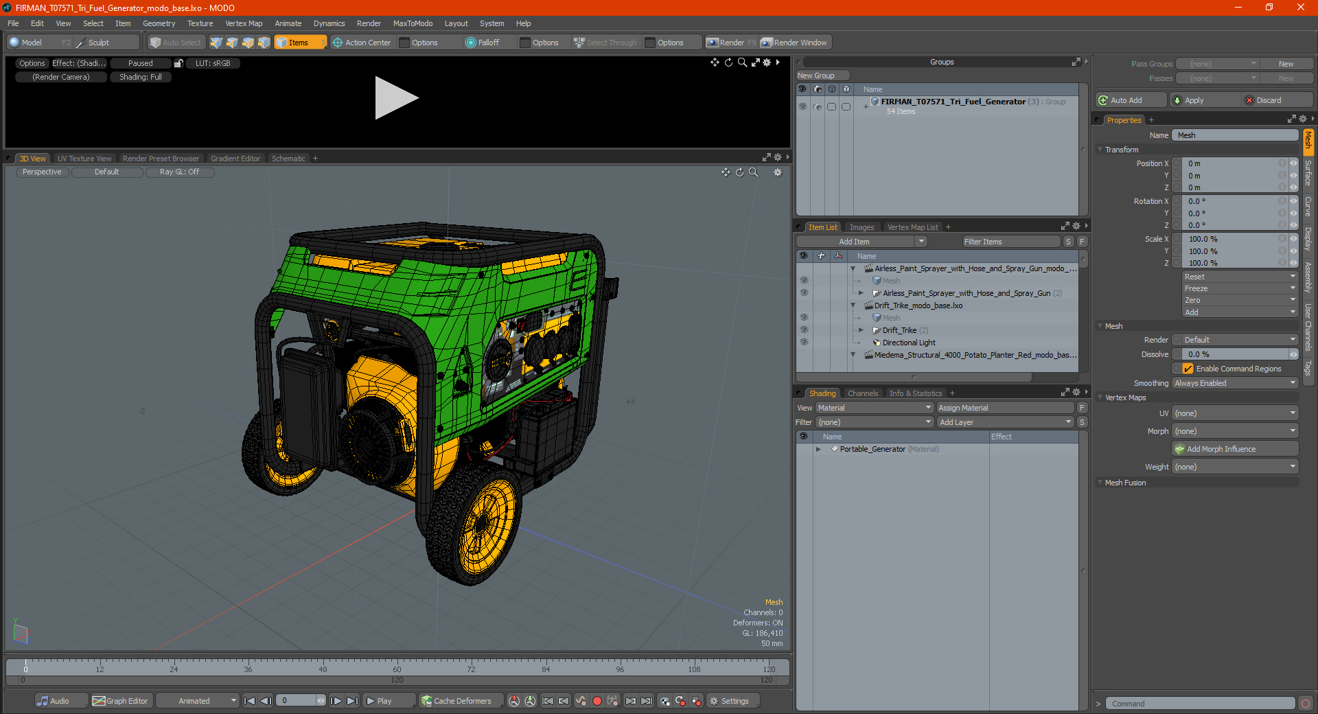 FIRMAN T07571 Tri Fuel Generator 3D