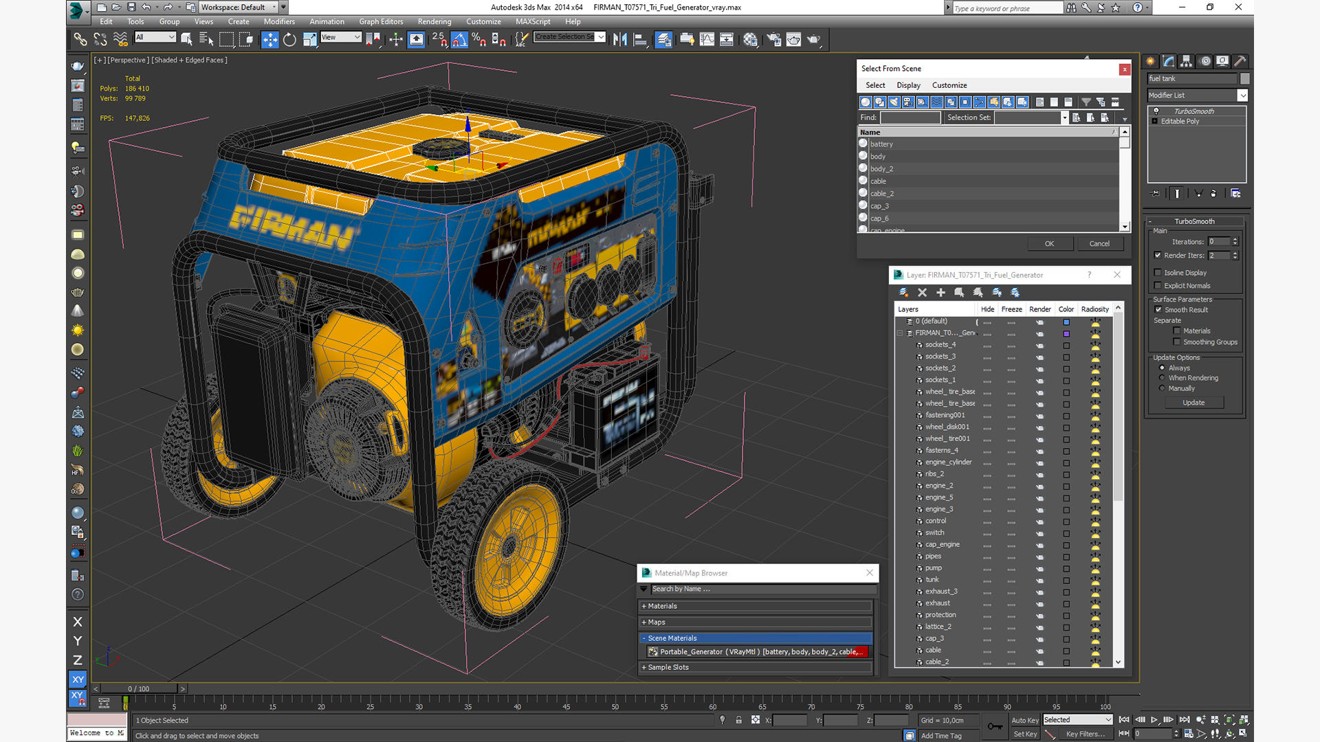 FIRMAN T07571 Tri Fuel Generator 3D