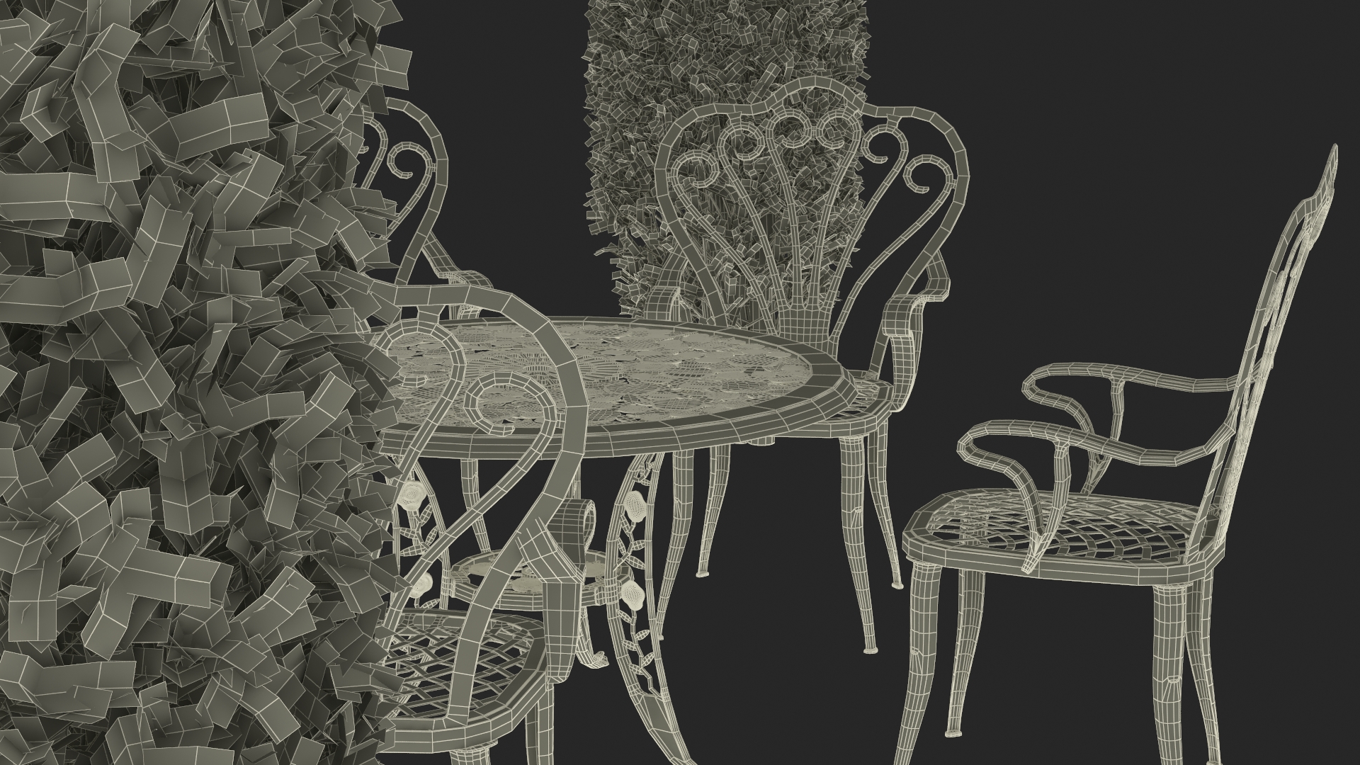 Ivy Gazebo with Garden Furniture 3D