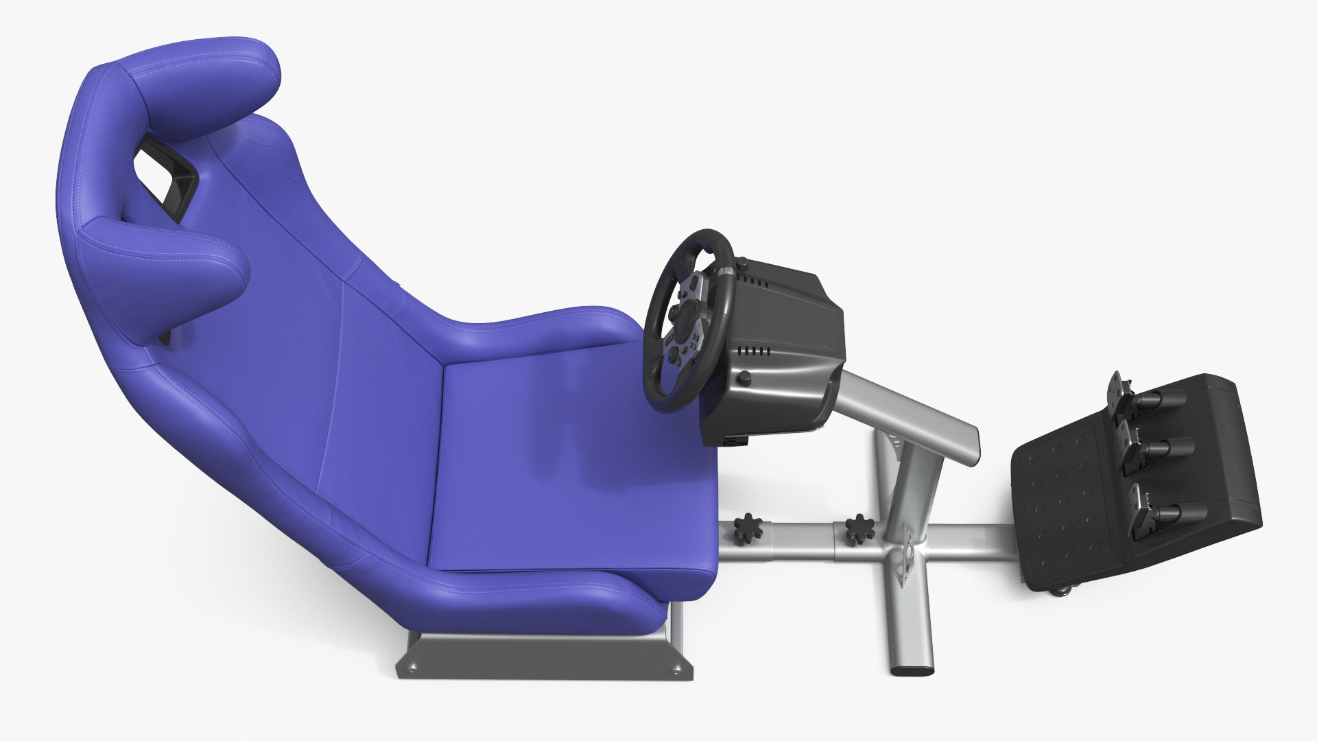 Gaming Racing Seat with Wheel Stand and Pedals, view 6