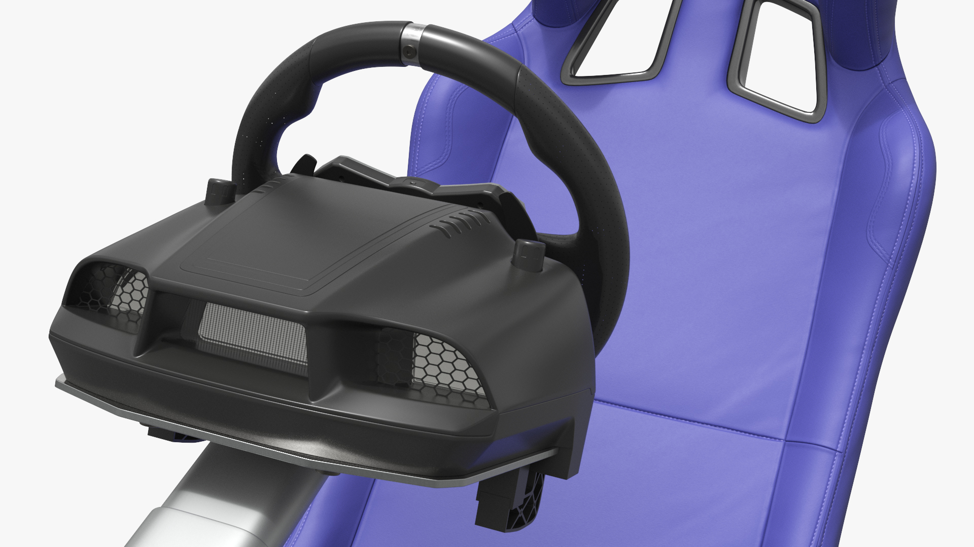 Gaming Racing Seat with Wheel Stand and Pedals, view 10