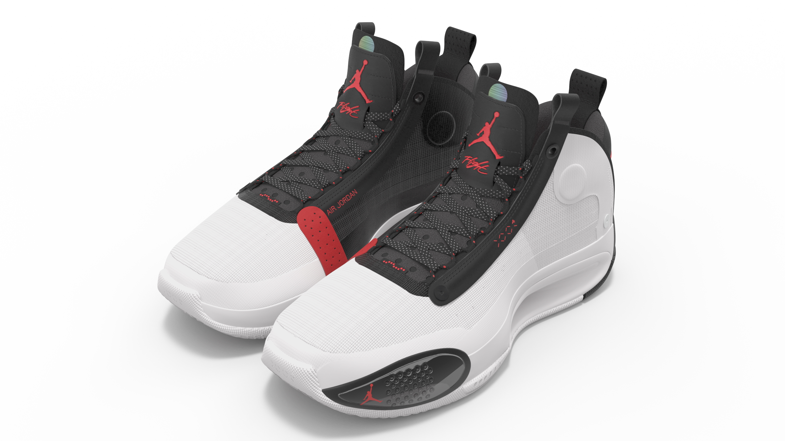 3D model Nike Air Jordan 34 XXXIV Bred White Black Red