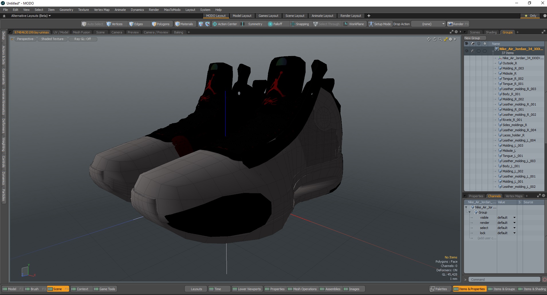 3D model Nike Air Jordan 34 XXXIV Bred White Black Red