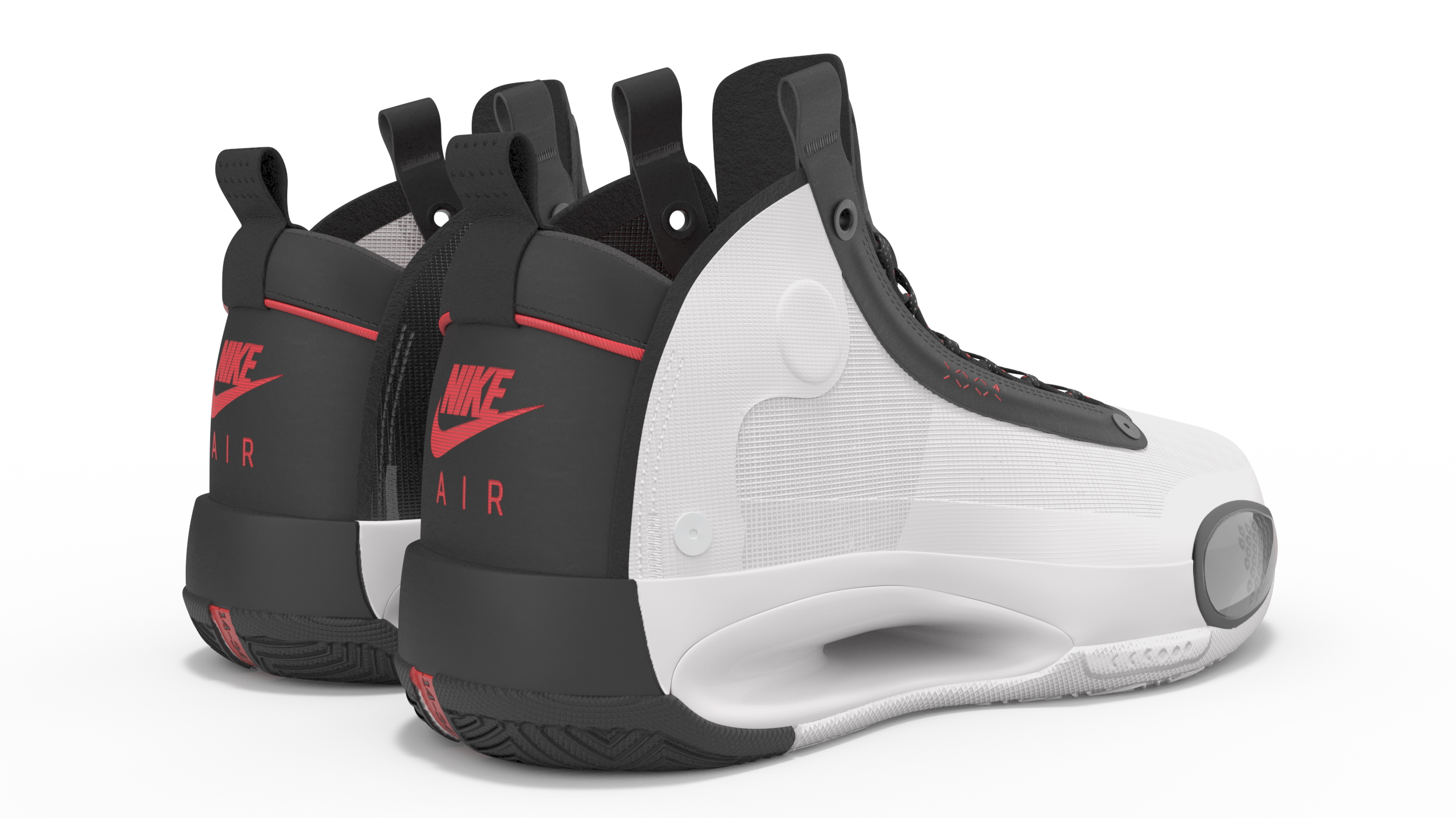 3D model Nike Air Jordan 34 XXXIV Bred White Black Red