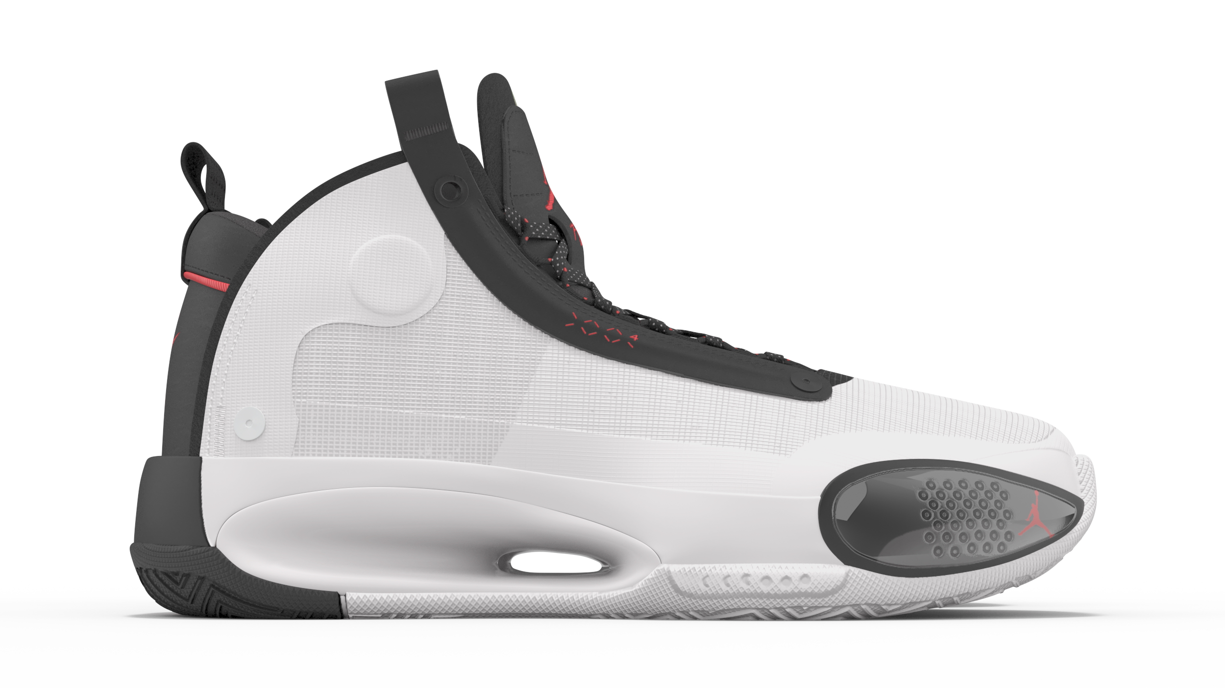 3D model Nike Air Jordan 34 XXXIV Bred White Black Red