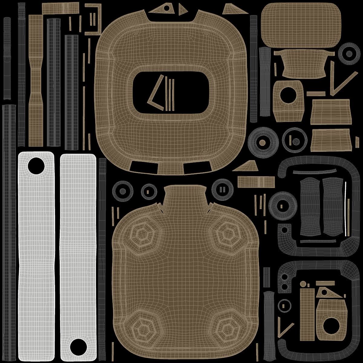 Belt Clip with Key Reel Brown 3D model