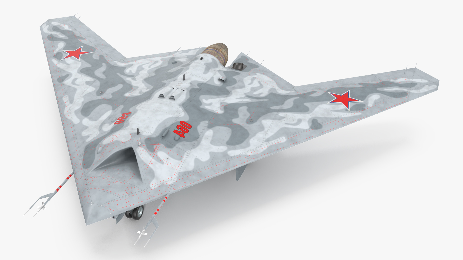 3D Russian Heavy Strike Unmanned Bomber S-70 Okhotnik Rigged for Maya