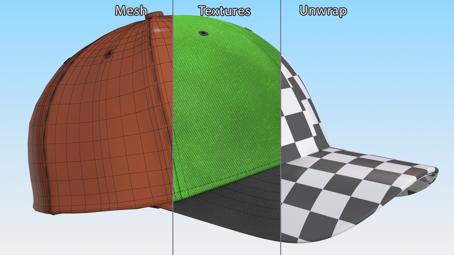 Cap Cotton Green Black Your Logo 3D