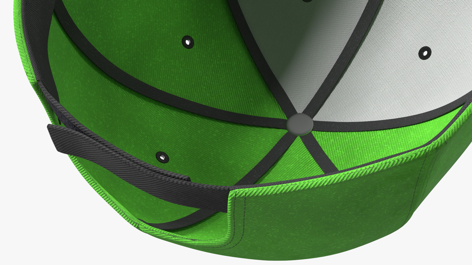 Cap Cotton Green Black Your Logo 3D