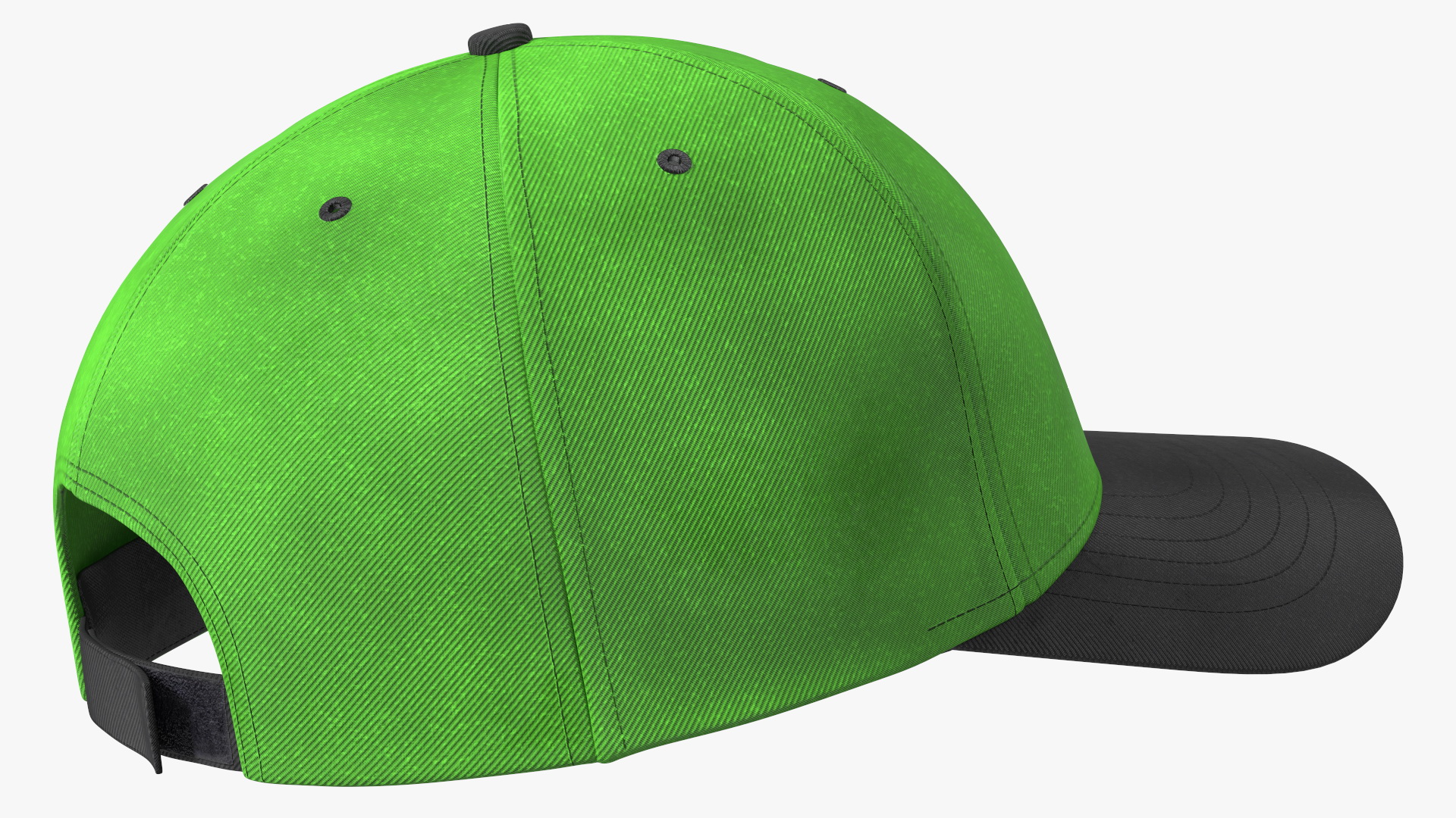 Cap Cotton Green Black Your Logo 3D