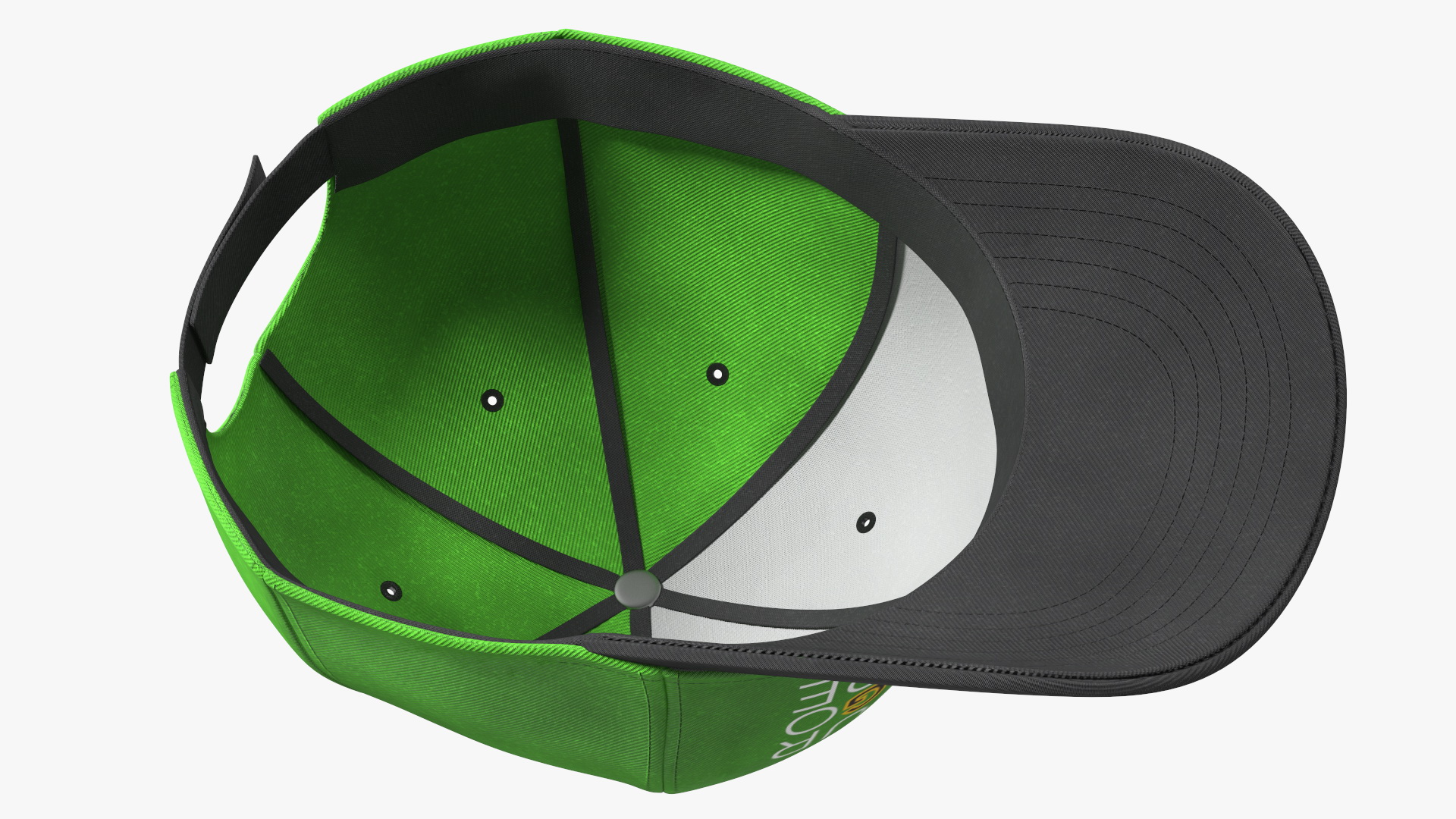 Cap Cotton Green Black Your Logo 3D