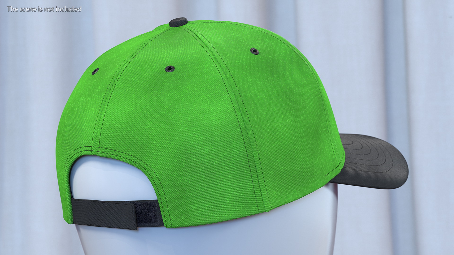 Cap Cotton Green Black Your Logo 3D
