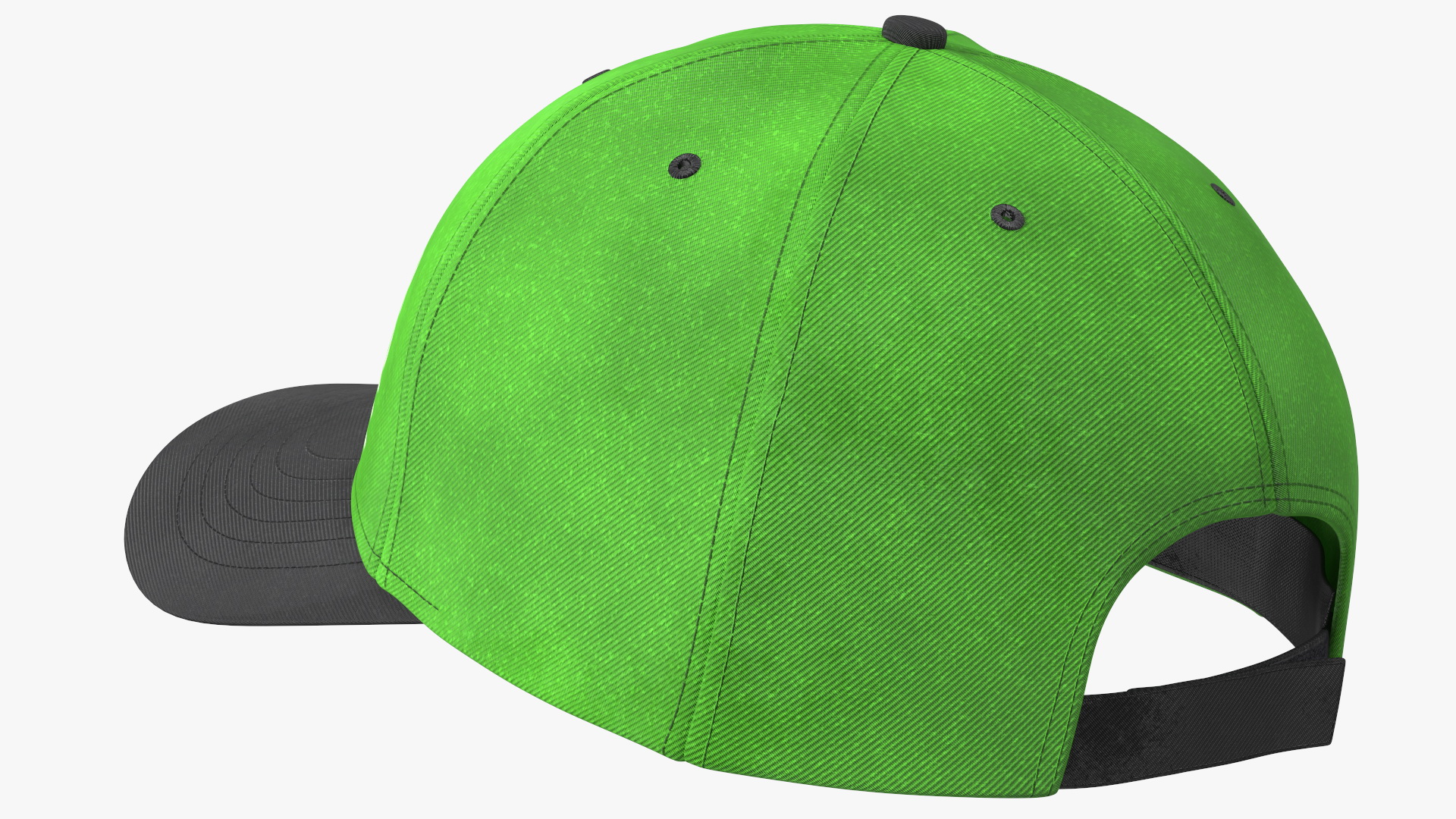 Cap Cotton Green Black Your Logo 3D