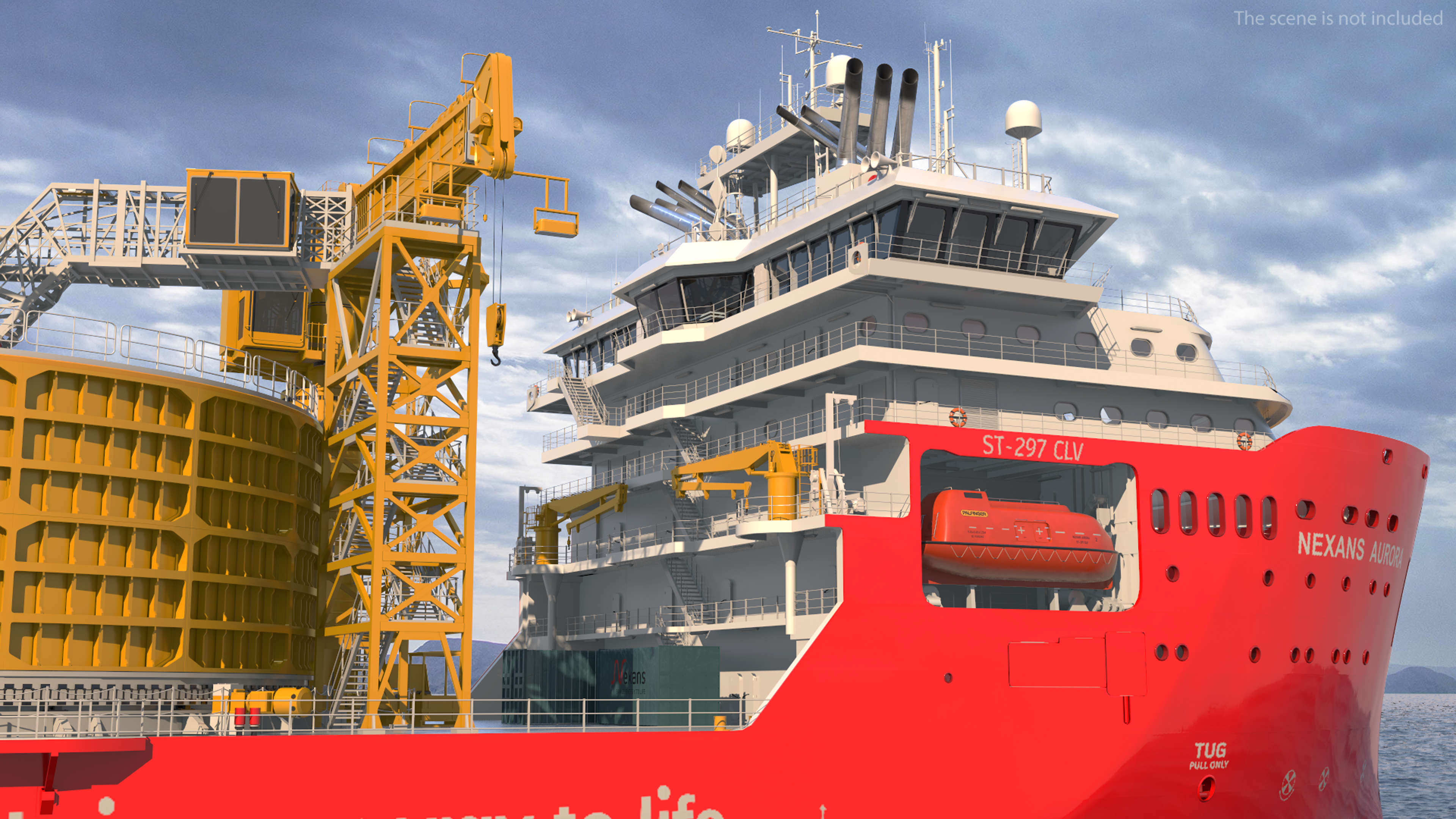 3D model Cable Layer Ship Nexans Aurora