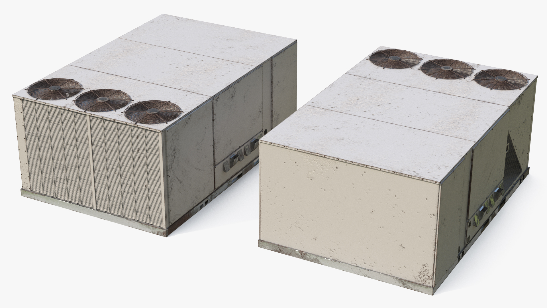 3D 3 Vents Air Conditioning Rooftop System Rusted
