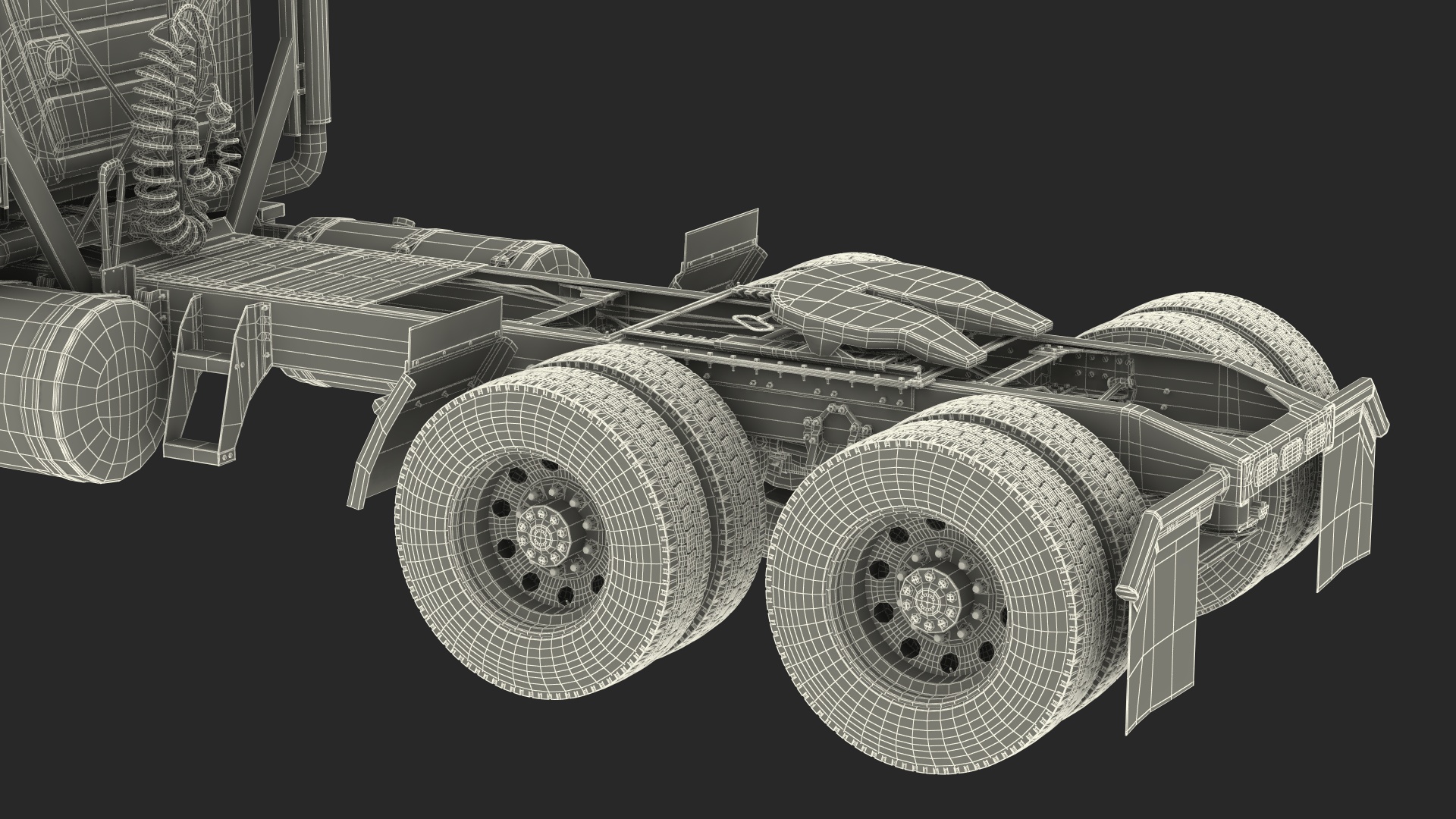 3D Semi Truck Mack Red Rigged