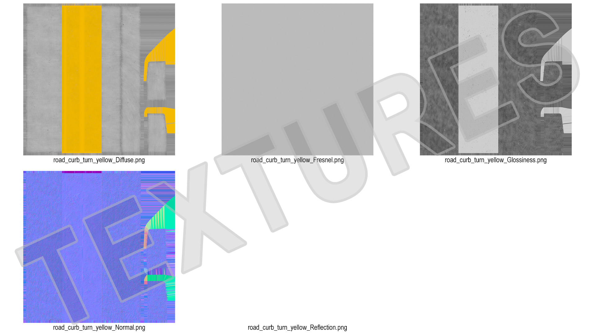 Yellow Curb Rounded 3D model