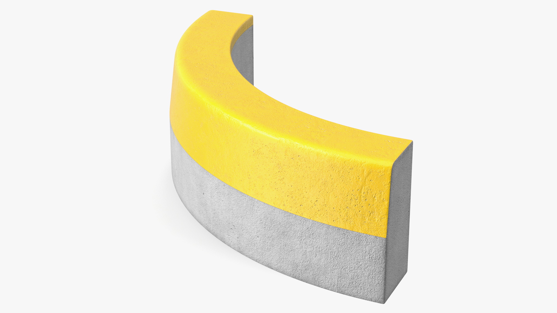 Yellow Curb Rounded 3D model