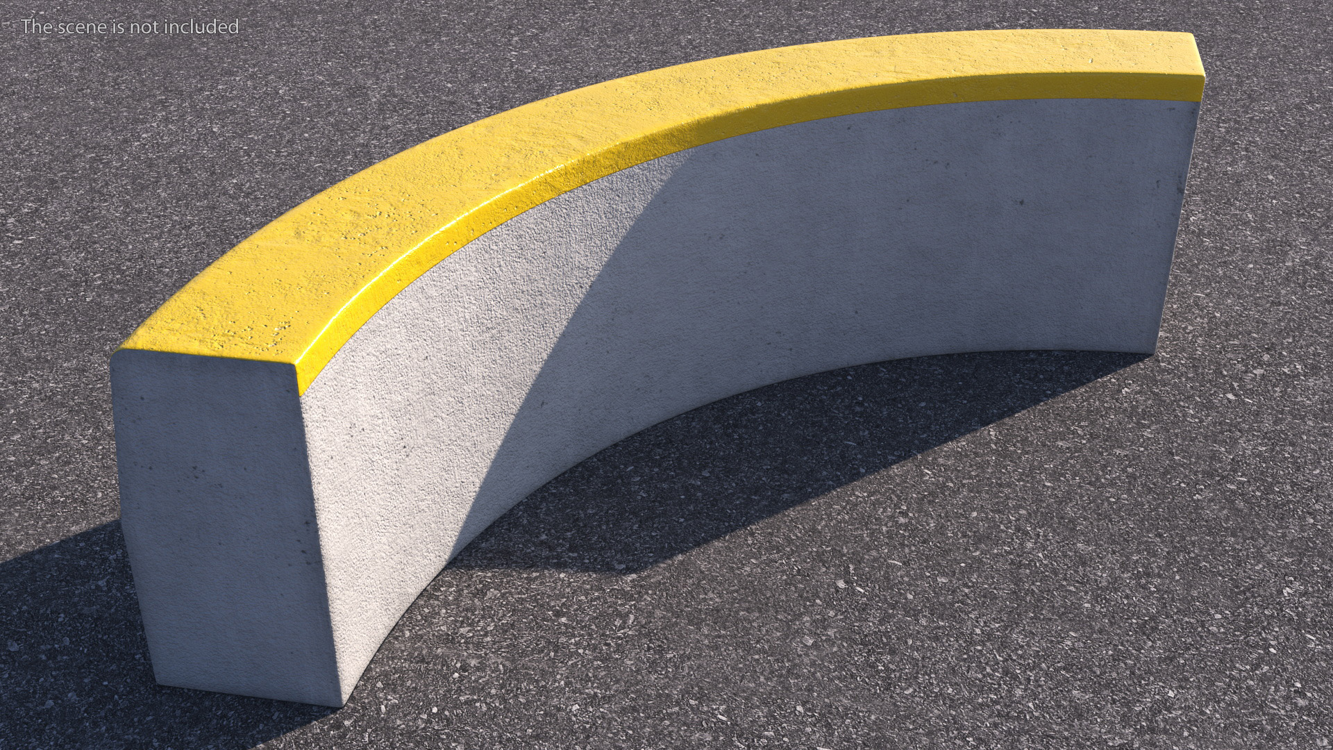 Yellow Curb Rounded 3D model
