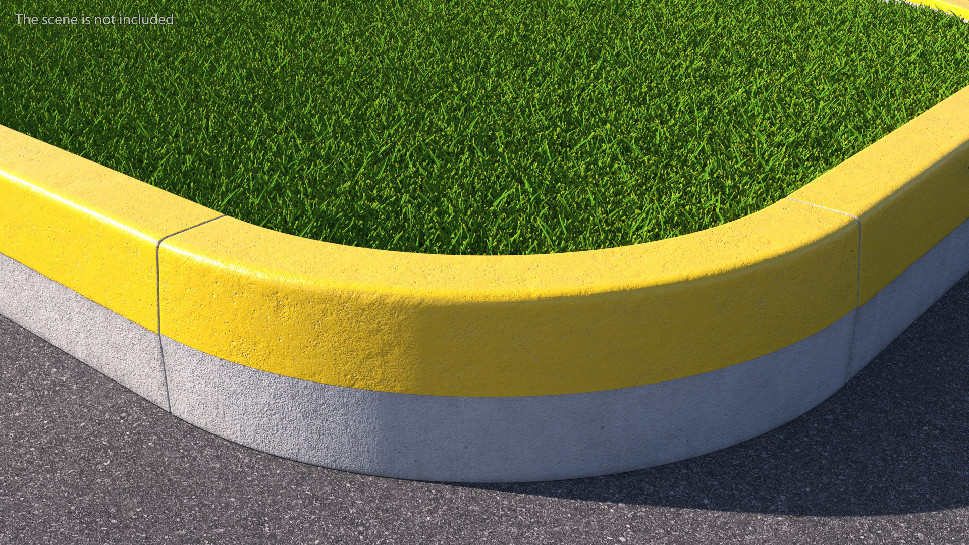 Yellow Curb Rounded 3D model
