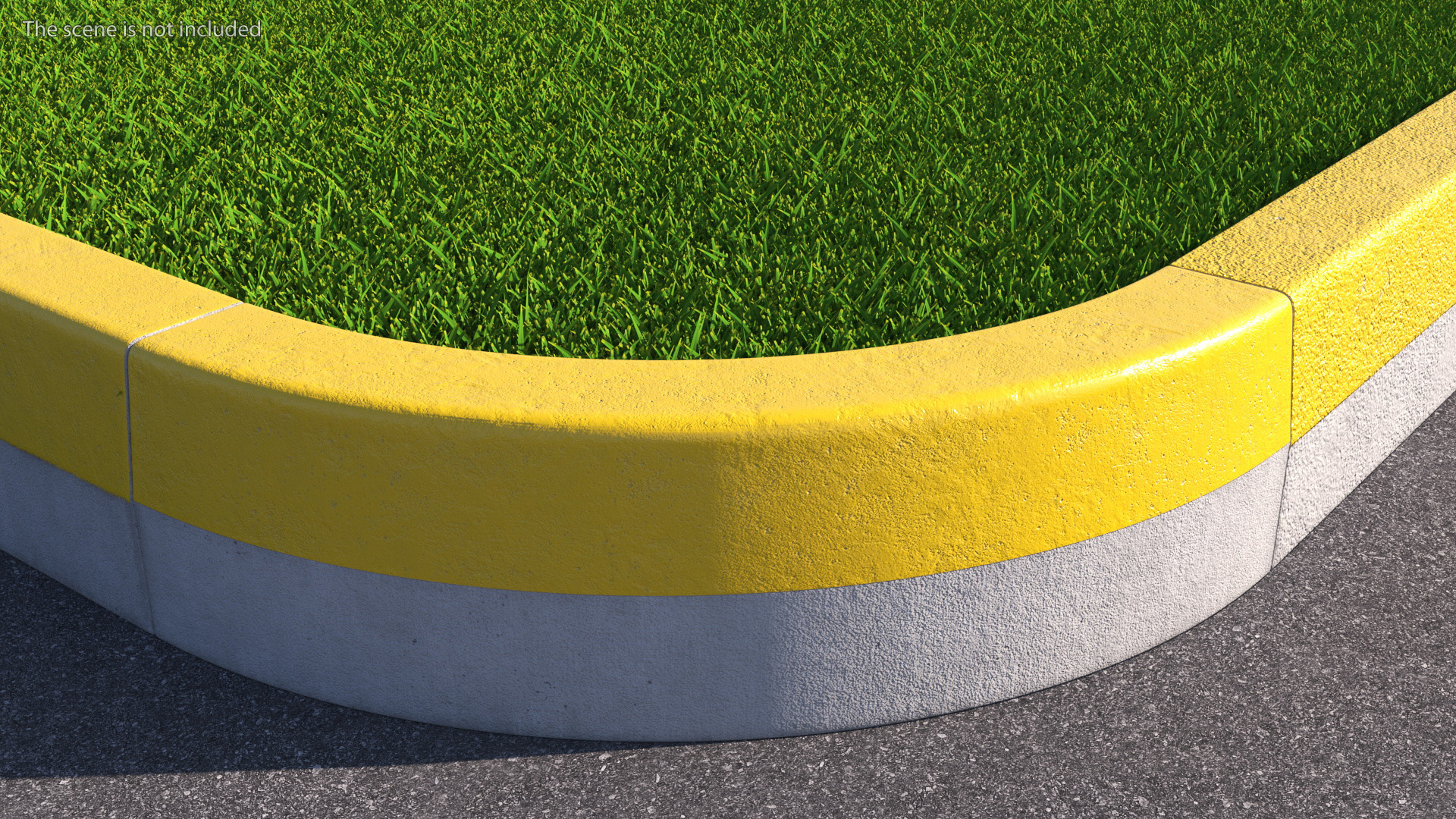 Yellow Curb Rounded 3D model