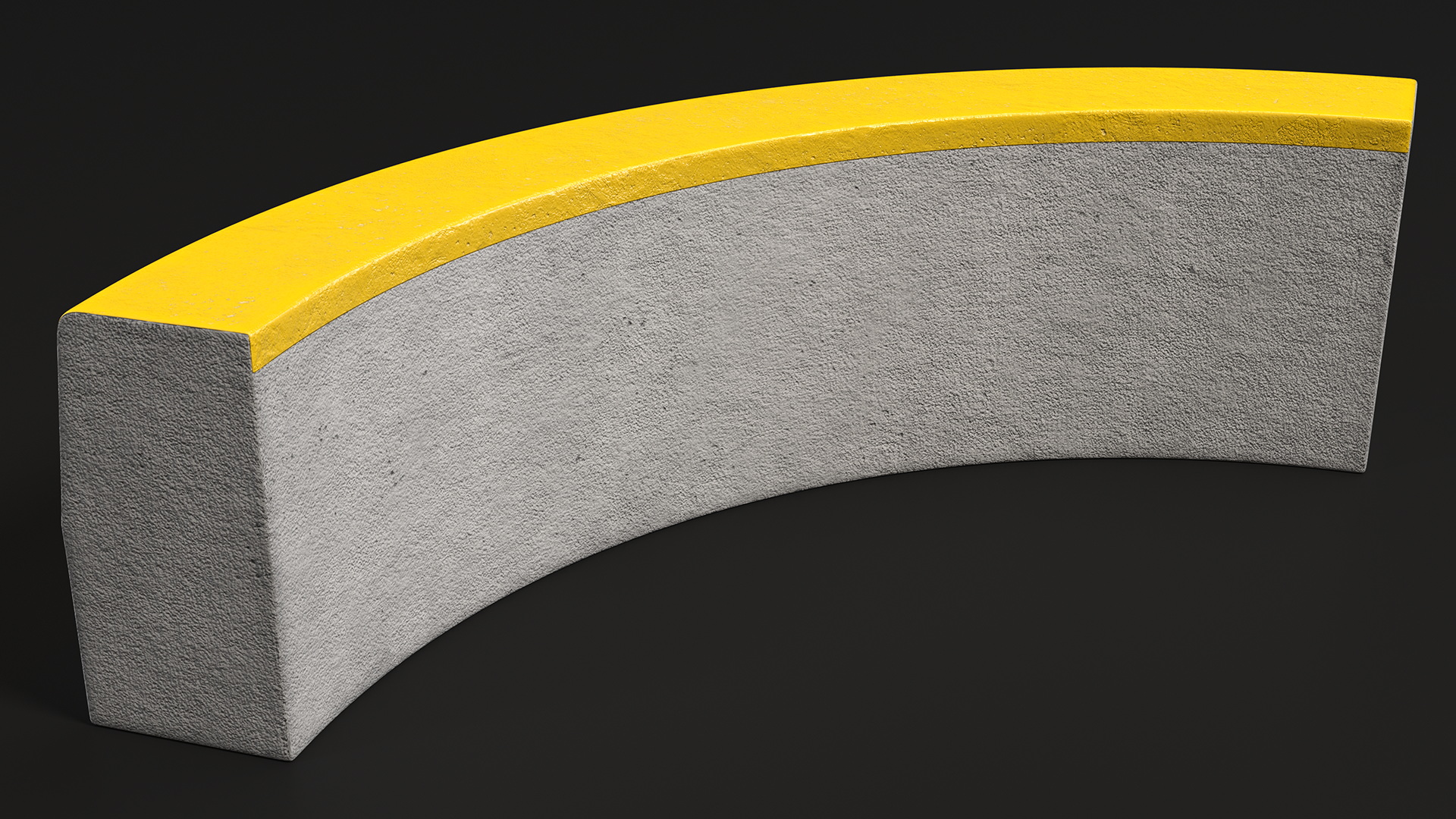 Yellow Curb Rounded 3D model