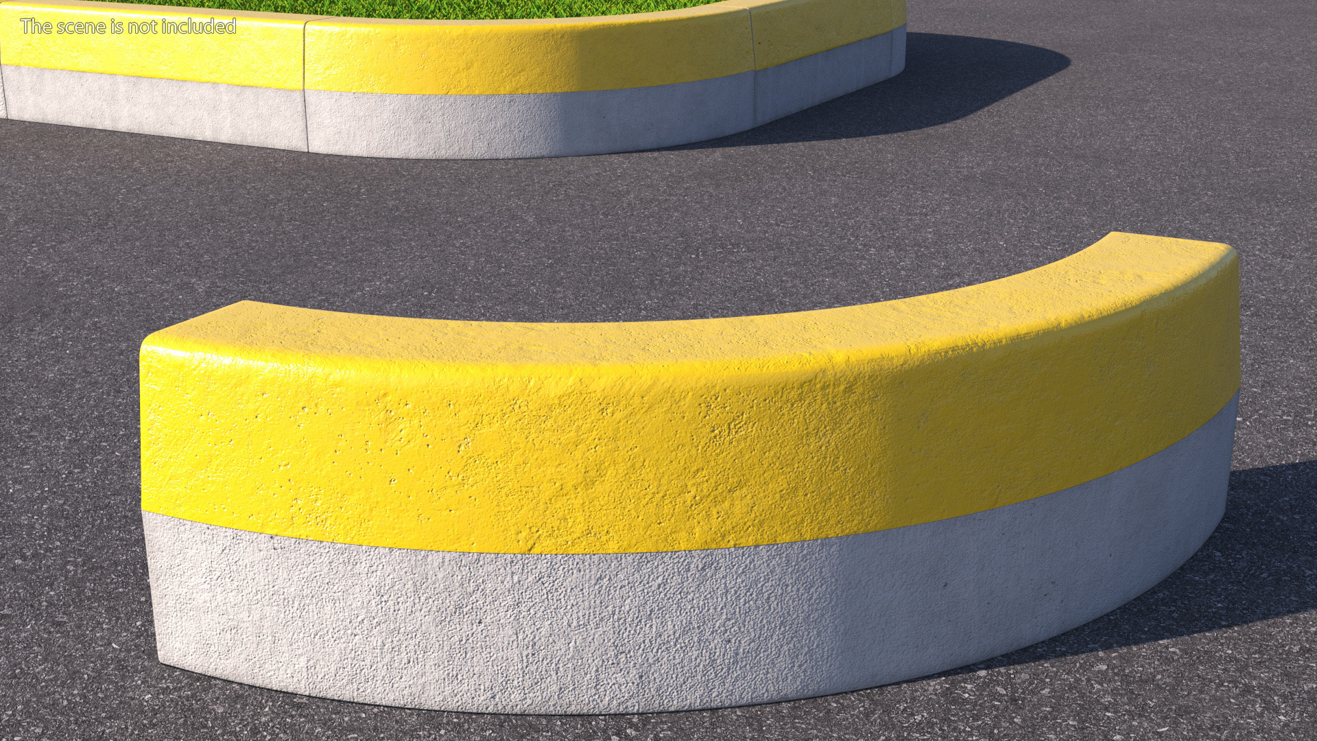 Yellow Curb Rounded 3D model