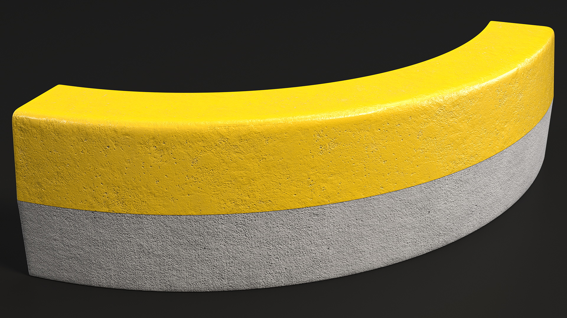 Yellow Curb Rounded 3D model